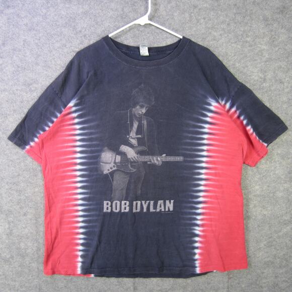 Vintage Bob Dylan Shirt Mens 2XL Black Red Tie Dye Concert Tour Band 2003 00s - Picture 1 of 11